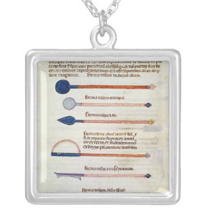Surgical instruments from a treatise silver plated necklace