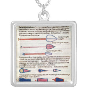 Surgical instruments from a treatise silver plated necklace