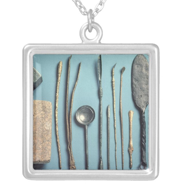 Surgical instruments silver plated necklace (Front)