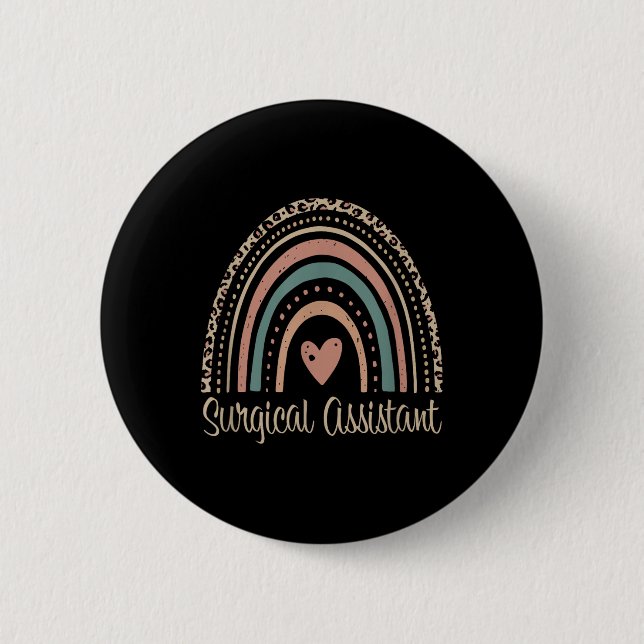 Surgical Istant Boho Rainbow Surgical First Istant Button (Front)