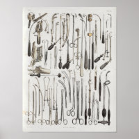 Surgical Medical Instruments Vintage Anatomy Print