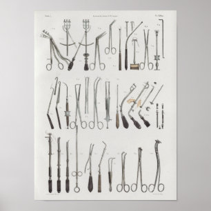 Surgical Medical Instruments Vintage Anatomy Print