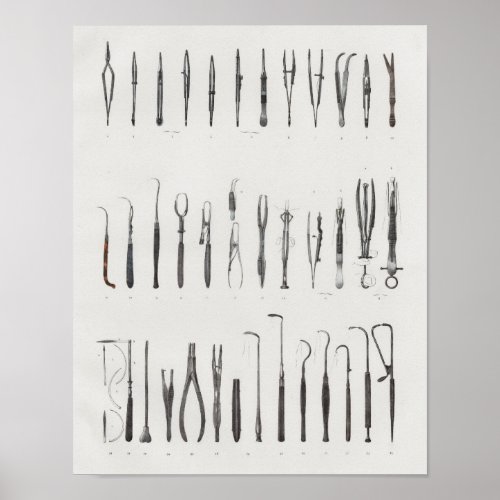 Surgical Medical Instruments Vintage Anatomy Print