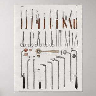 Surgical Medical Instruments Vintage Anatomy Print