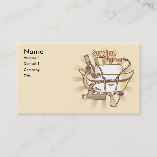 Surgical Nurse Collage custom name business card