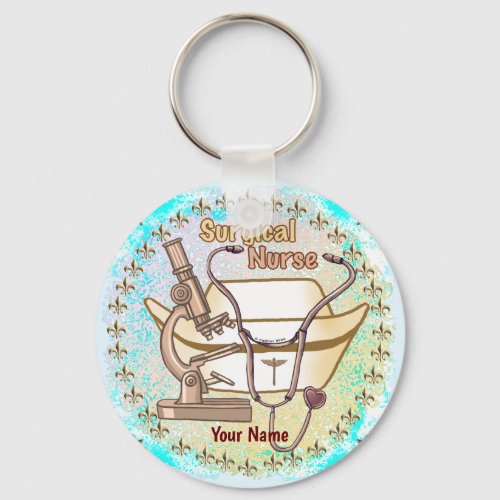 Surgical Nurse Collage custom name  keychain