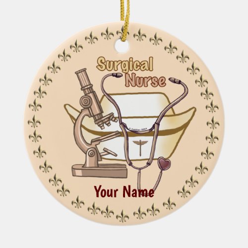 Surgical Nurse Collage custom name ornament 