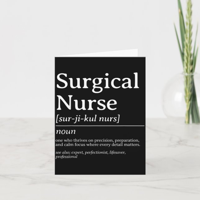 Surgical Nurse Definition Precision Care Quote Card (Front)