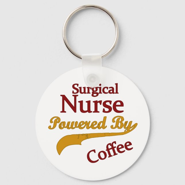 Surgical Nurse Powered By Coffee Keychain (Front)