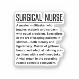 Surgical nurse sticker