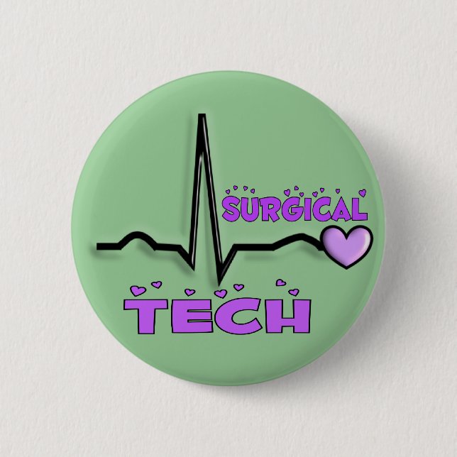 Surgical Tech Gifts  QRS Design Button (Front)