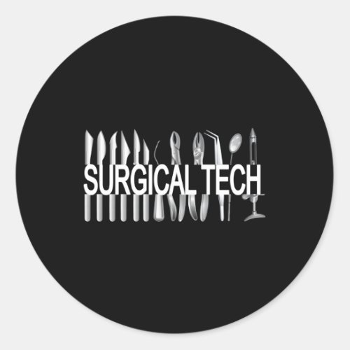 Surgical Tech Instruts Surgical Technologist Scrub Classic Round Sticker