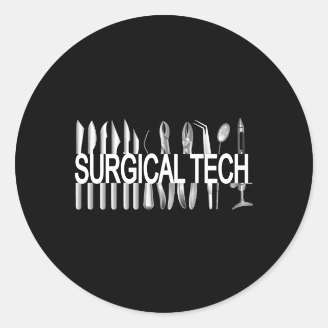Surgical Tech Instruts Surgical Technologist Scrub Classic Round Sticker (Front)