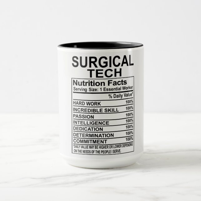 Surgical Tech Nutrition Facts Mug (Center)