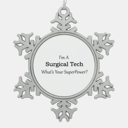 Surgical Tech Snowflake Pewter Christmas Ornament