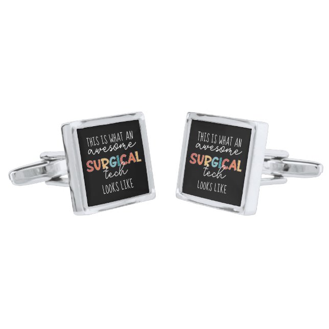 Surgical Technologist Funny Surgery OR Tech Gifts Cufflinks (Angled)