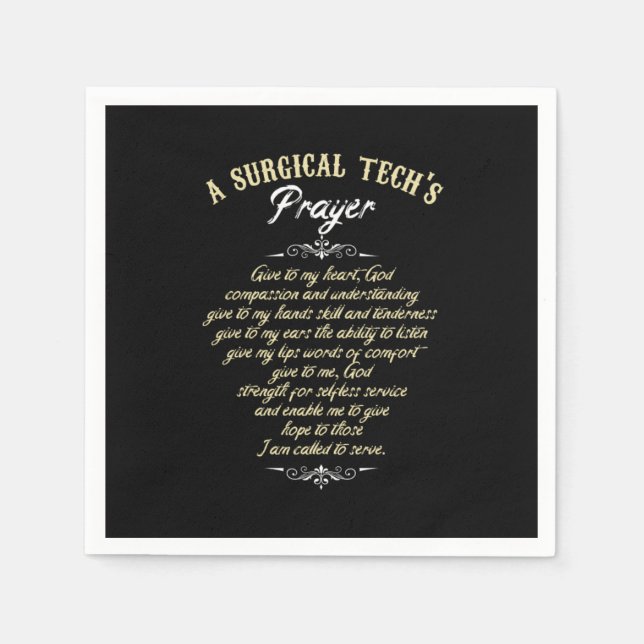 Surgical Technologist Surgeon Medical Gift Surgica Napkins (Front)