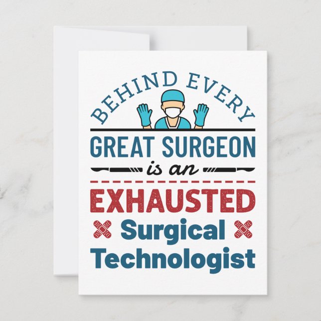 Surgical Technologist Surgical Tech Funny Saying Note Card (Front)
