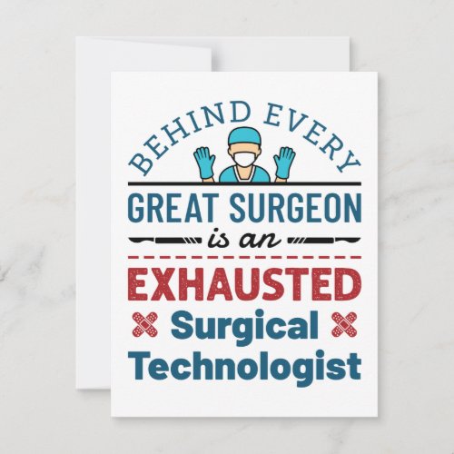 Surgical Technologist Surgical Tech Funny Saying Note Card