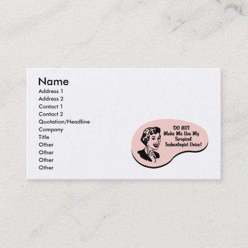 Customizable Surgical Technologist Voice Business Card Template