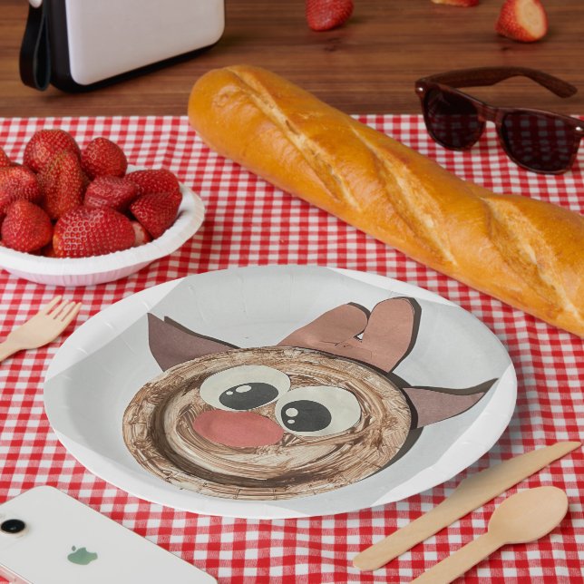 Surianna Collection (Happy Deer) Paper Plates (Picnic)