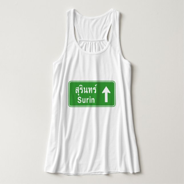 Surin Ahead ⚠ Thai Highway Traffic Sign ⚠ Tank Top (Design Front)