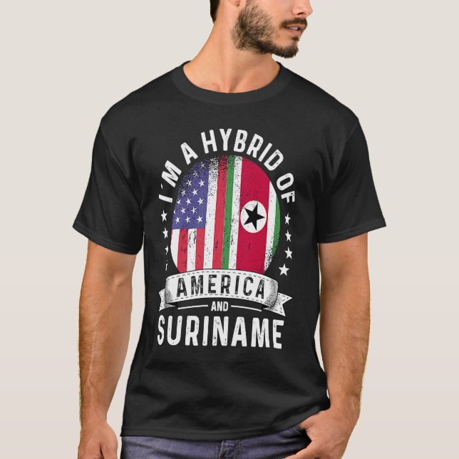 Suriname American Patriot Grown Flag Humor T-Shirt (Front)
