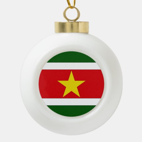 Suriname Ceramic Ball Christmas Ornament