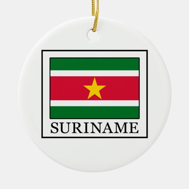 Suriname Ceramic Ornament (Front)