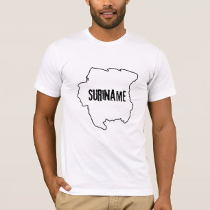 Suriname Country Map Surinamese Nation Border Line T-Shirt