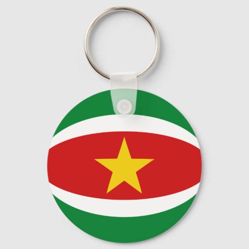 Suriname Fisheye Flag Keychain
