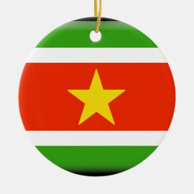 Suriname Flag Ceramic Ornament (Front)