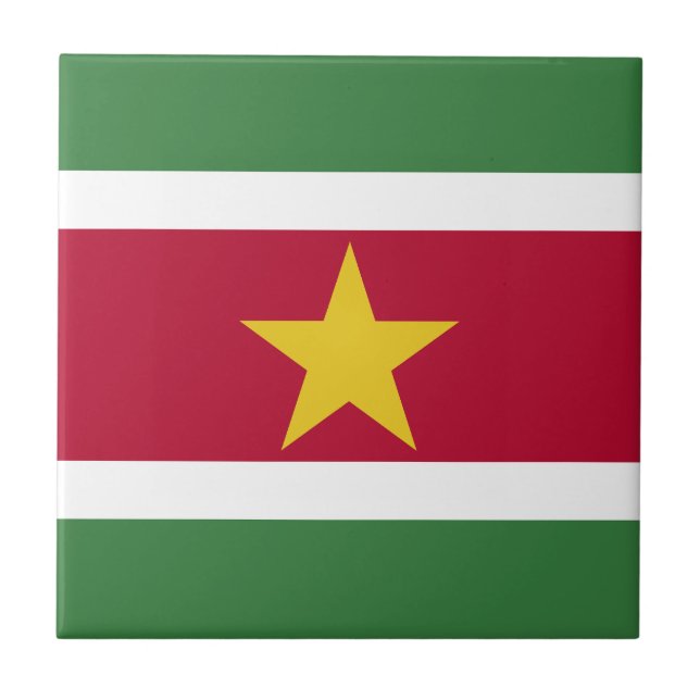 Suriname Flag Ceramic Tile (Front)