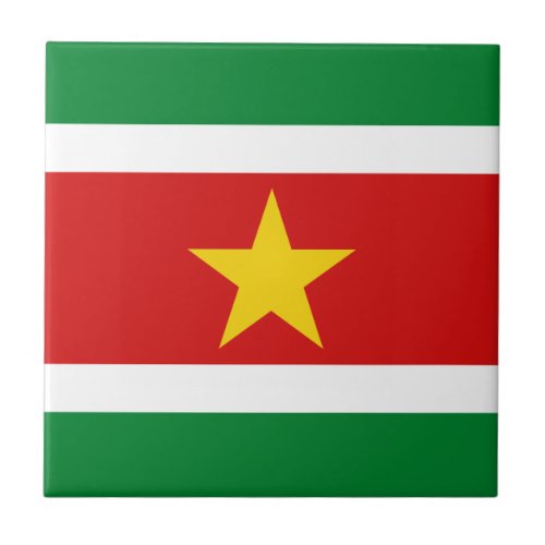 Suriname Flag Ceramic Tile