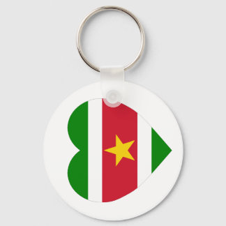 Suriname Flag Heart Keychain