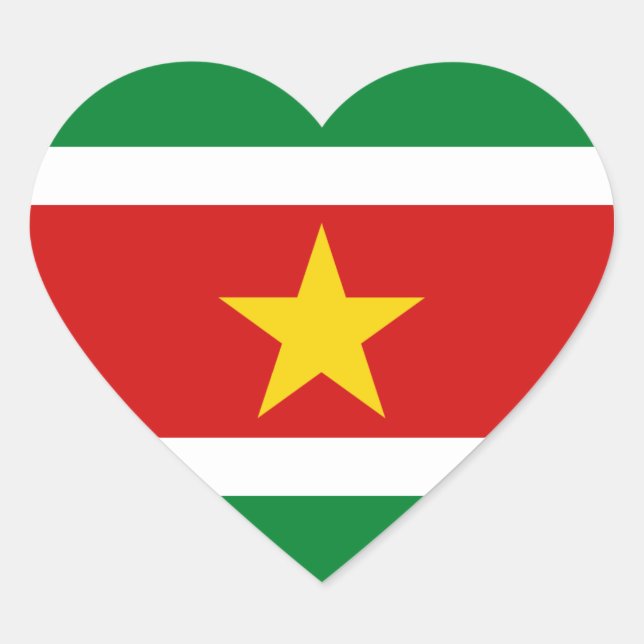 Suriname Flag Heart Sticker (Front)