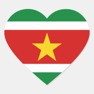 Suriname Flag Heart Sticker