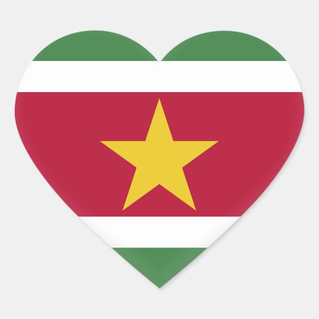 Suriname Flag Heart Sticker (Front)
