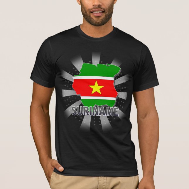 Suriname Flag Map 2.0 T-Shirt (Front)