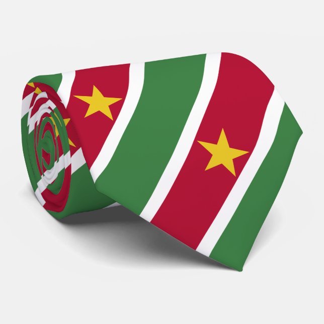 Suriname Flag Neck Tie (Rolled)