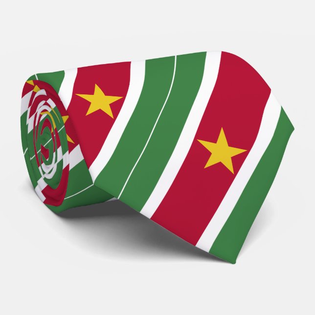 Suriname Flag Neck Tie (Rolled)