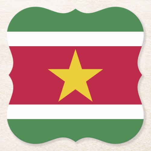 Suriname Flag Paper Coaster