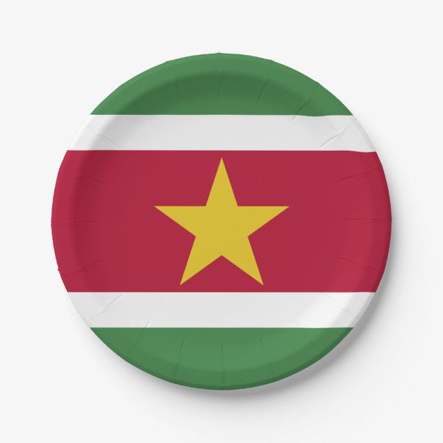 Suriname Flag Paper Plates (Front)