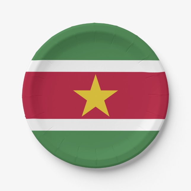 Suriname Flag Paper Plates (Front)