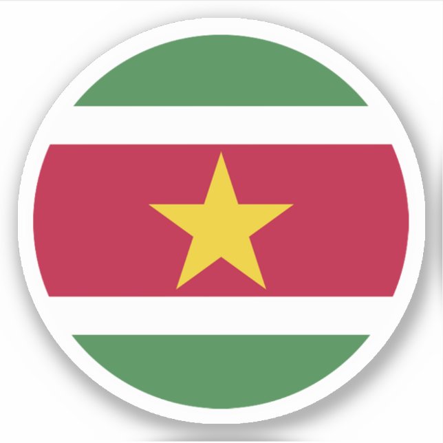 Suriname Flag Round Sticker (Front)