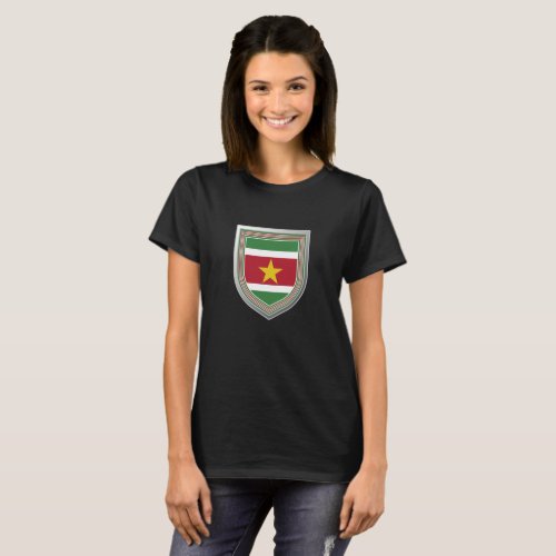 Suriname Flag Shield T_Shirt