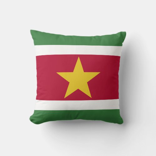 Suriname Flag Throw Pillow