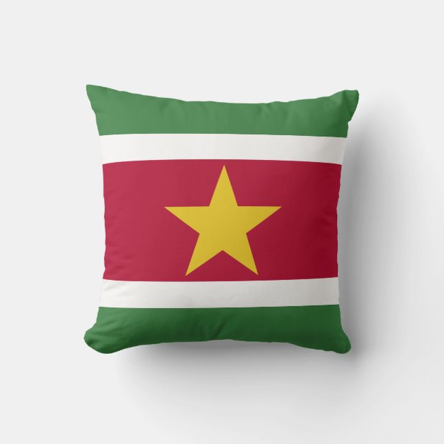 Suriname Flag Throw Pillow (Front)