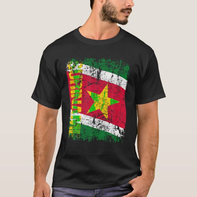SURINAME Flag Vintage Distressed SURINAME T Shirt (Front)