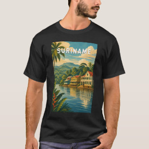 Suriname Illustration Travel Art Vintage T-Shirt